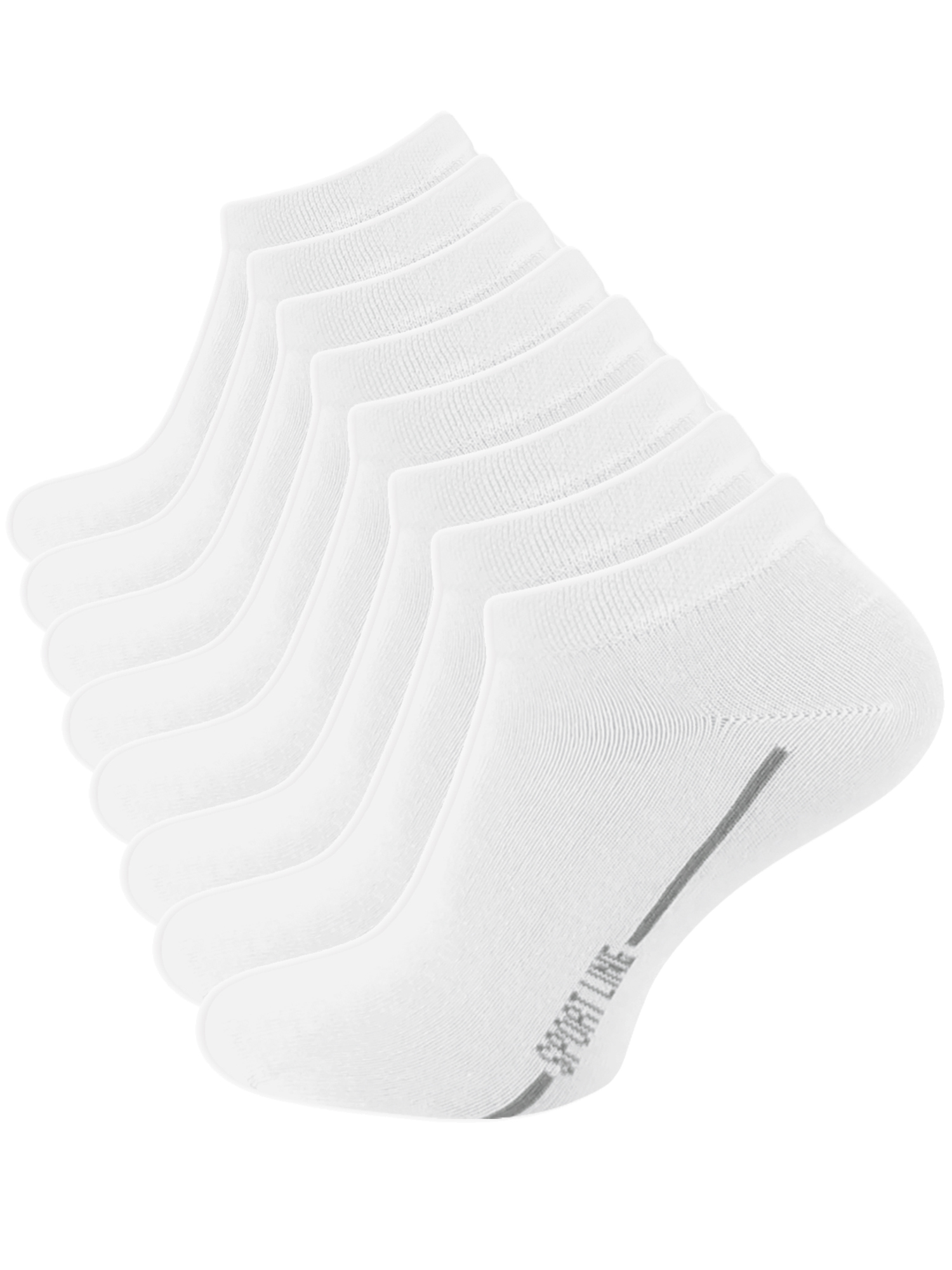 8 Paar "Sport Line" Sneaker Socken, Weiss