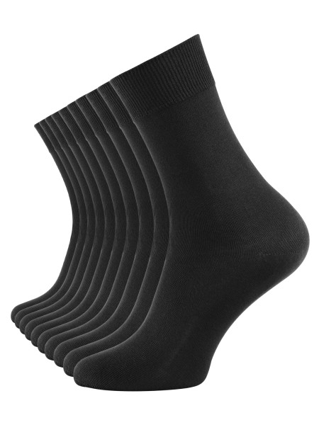 10 Pack men's plain cotton socks, black