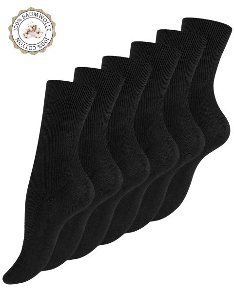 6 pairs of 100% cotton socks, hand-linked toe seam