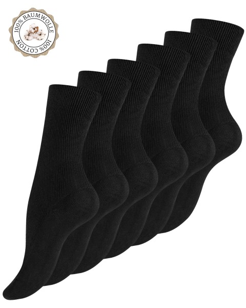 6 Paar 100% Baumwoll-Socken, Handgekettelte Zehennaht