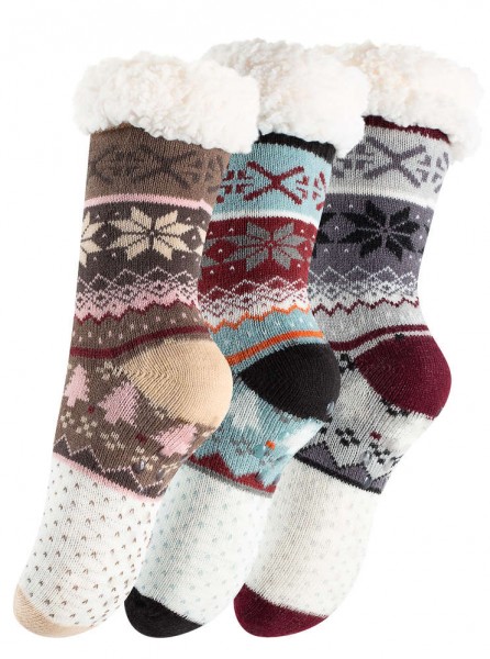 Hüttensocken im Norwegerdesign mit ABS-Sohle