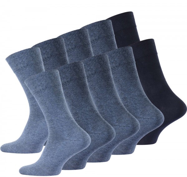 10 Pair Mens BUSINESS Plain Socks, jeans blue