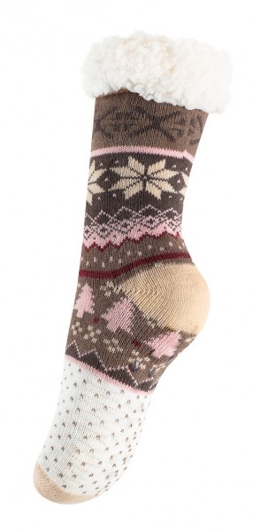 Hüttensocken im Norwegerdesign mit ABS-Sohle