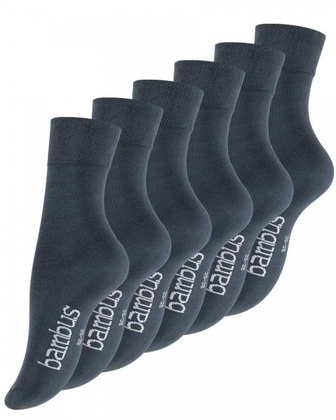 6 Paar "BAMBUS" Socken, Handgekettelte Spitze