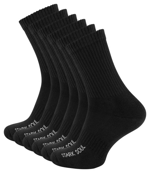 6 Pair of Men Black Socks, Half-Cushion Crew Socks