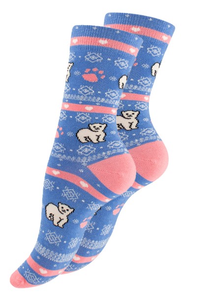 Eisbär Socken - Blau / Rosa