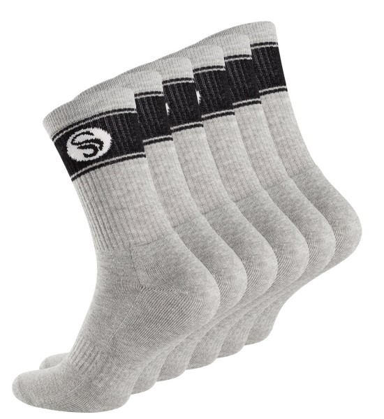 6 Pair of Men Sport Socks Retro look Half-Cushion Crew Socks