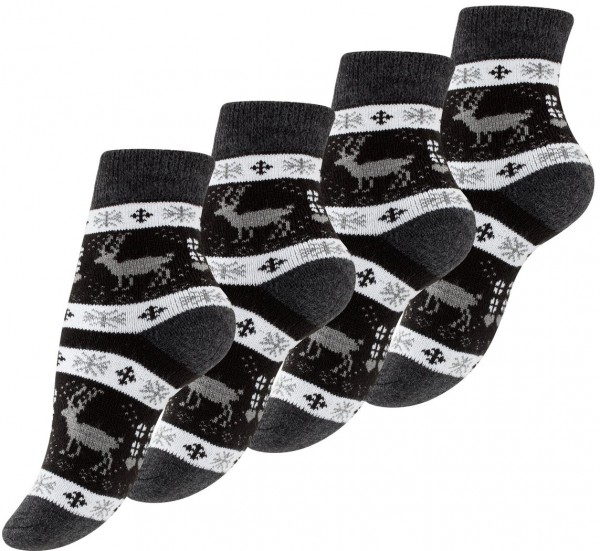 4 Paar Thermo-Socken im Norwegerdesign