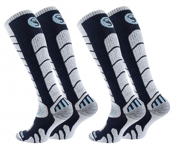 2 Paar Ski & Snowboard Socken mit Spezialpolsterung