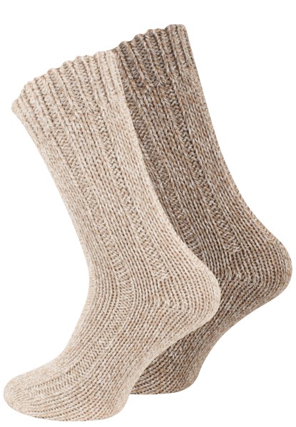 2 pairs Unisex Chunky Wool Socks, Norwegian Thick Winter Socks