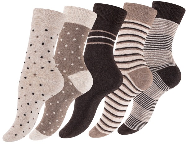 10 Pairs of Ladies socks, Trendy dotted and striped