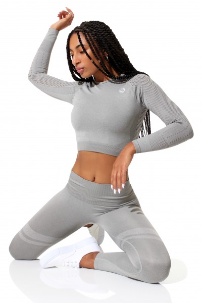 Sportset Longsleeve Crop Top & High-Waisted Leggings