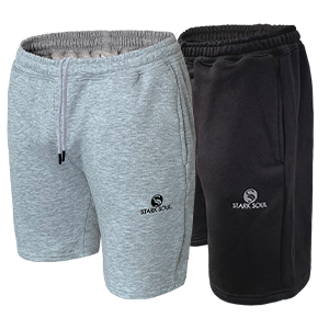 Bermuda-Shorts in grau oder schwarz mit STARK SOUL-Logo auf dem Oberschenkel