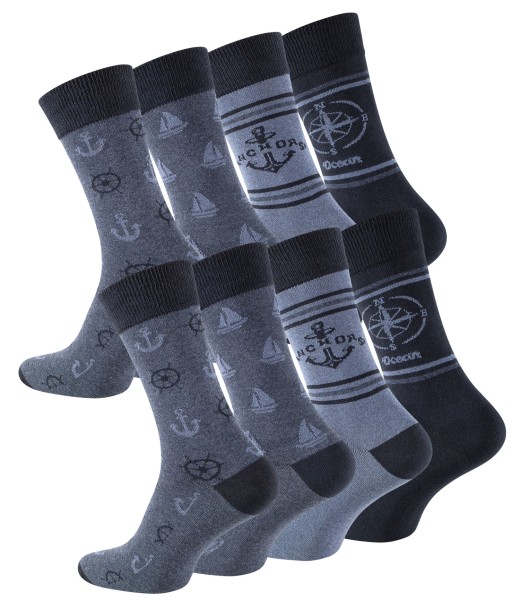 8 Paar Baumwoll-Socken -MARITIM