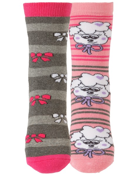 2 Pair Children ABS Slipper Socks Full Terry Socks