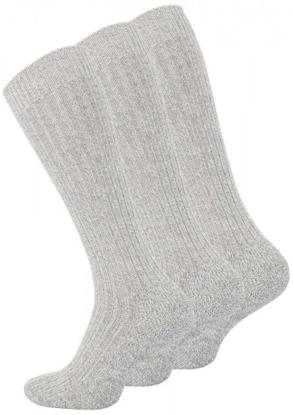 3 pairs of Mens Chunky Wool knee socks, Norwegian Socks with padded sole