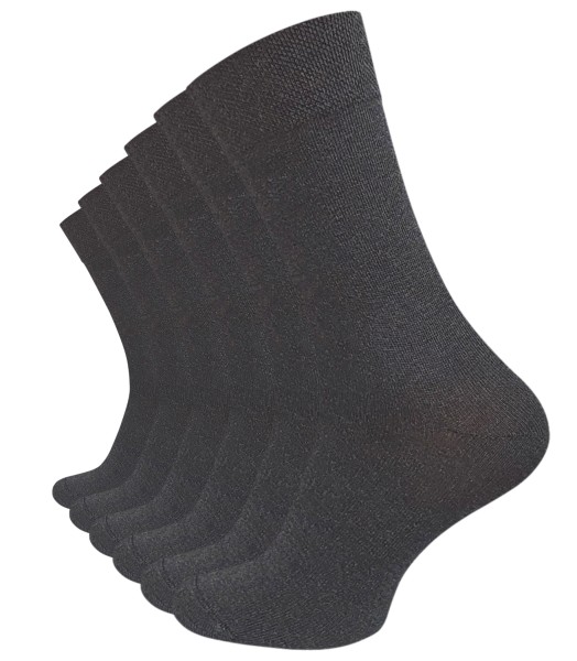 6 Pair Men's Diabetic Plain Socks, Seam Free (handlinked toes)