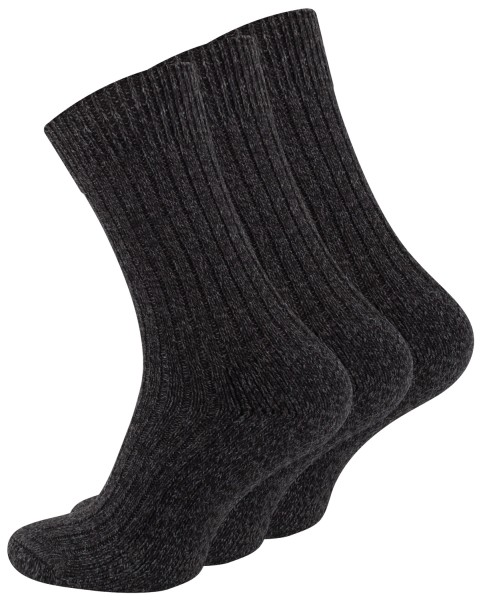 6 pair Men's Chunky Wool Socks with cushioned sole, extra warm