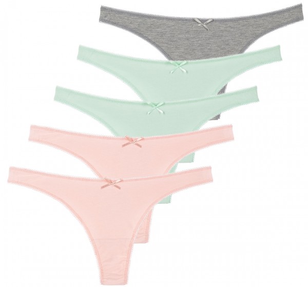 Set of 5 Yenita® Women`s Thong made of the finest cotton