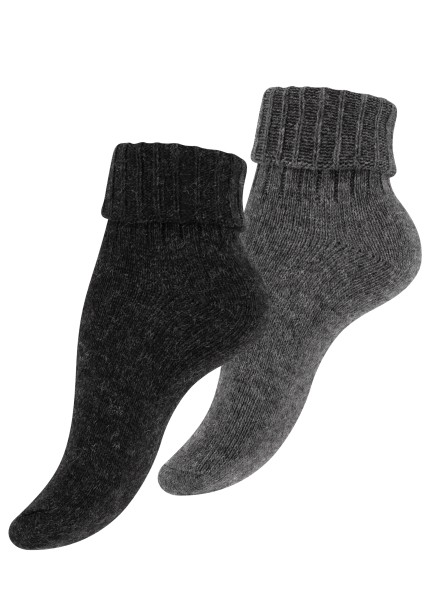 2 Paar Alpaka Socken mit Umschlag