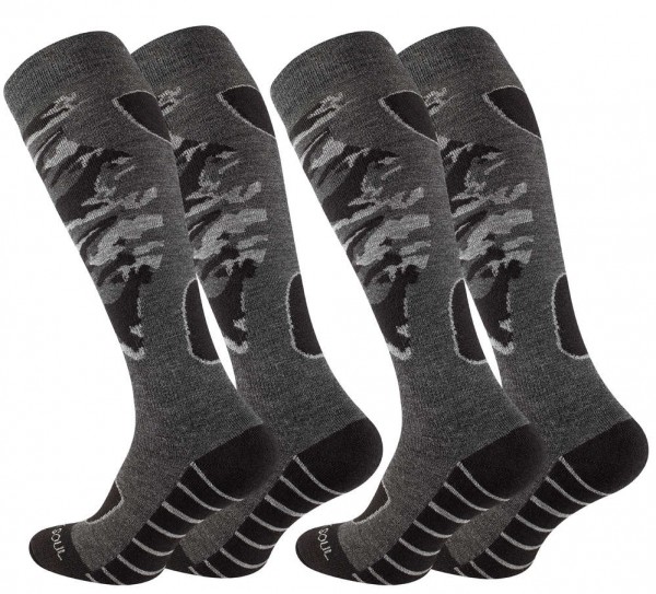2 pairs of men ski socks camouflage