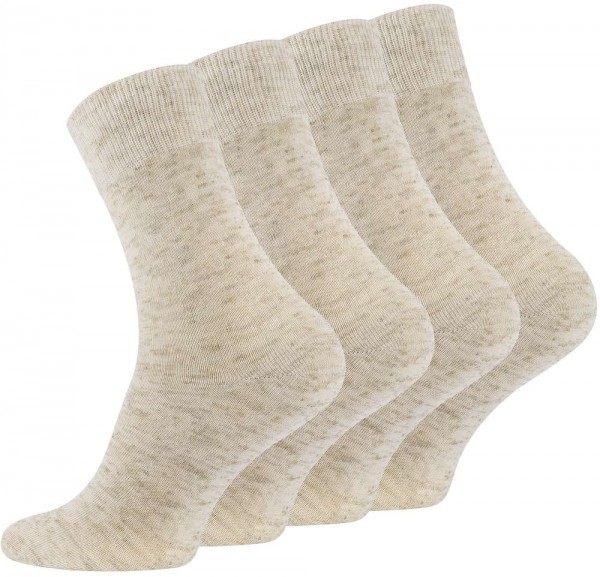 8 Paar Leinen Socken -Natur- mit Baumwolle