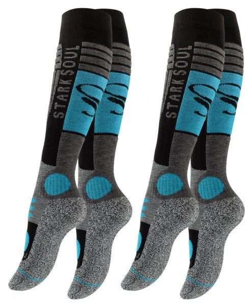 2 Paar Ski & Snowboard Socken mit Spezialpolsterung