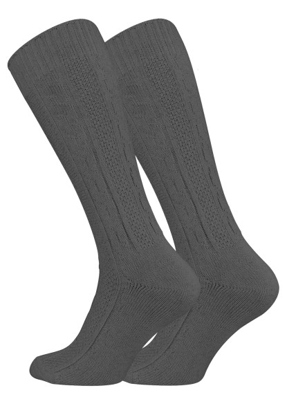 2 Pairs of Trachten knee-length socks in beige, green or grey