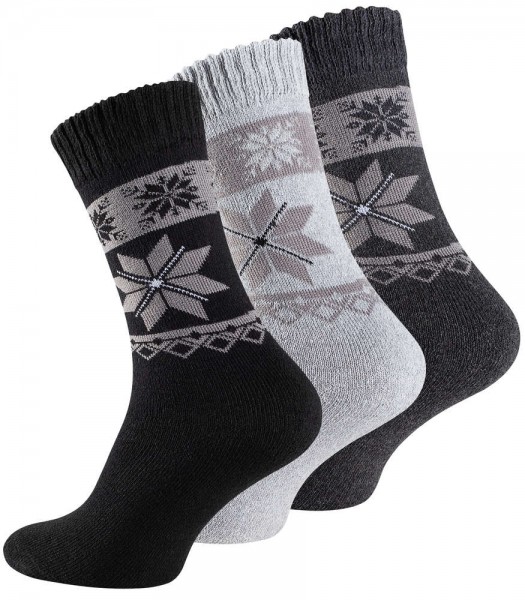 9 Paar Herren Frottee-Socken mit Eiskristallmuster