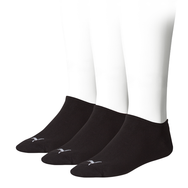 3 Paar Original Puma Sneaker-Socken in schwarz