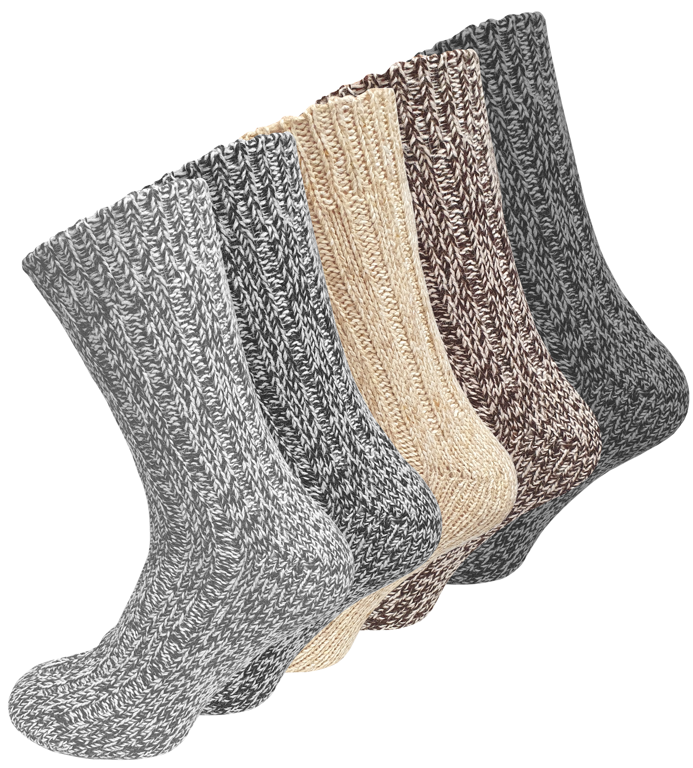 Umschlag-Söckchen Wollsocken mit Alpakawolle Norwegersocken warme Socken 2 Paar 