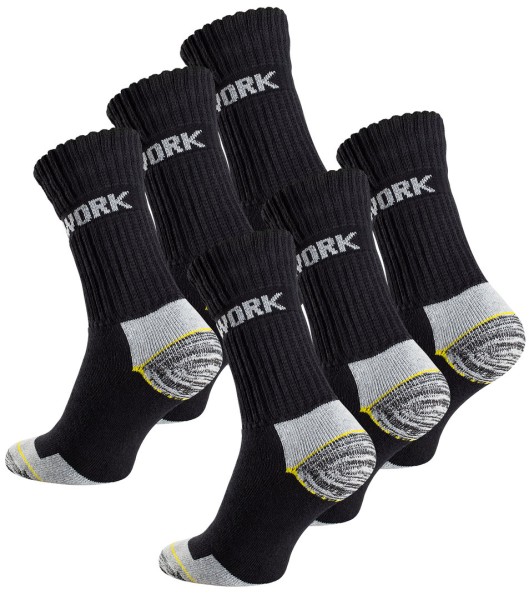 6 pairs of men work socks, black