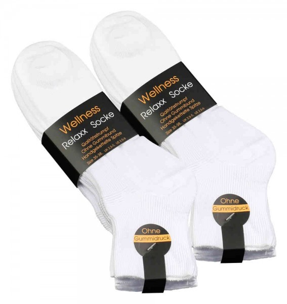 8 Pairs of womens WELLNESS Socks,Soft Loop Cuff, white plain