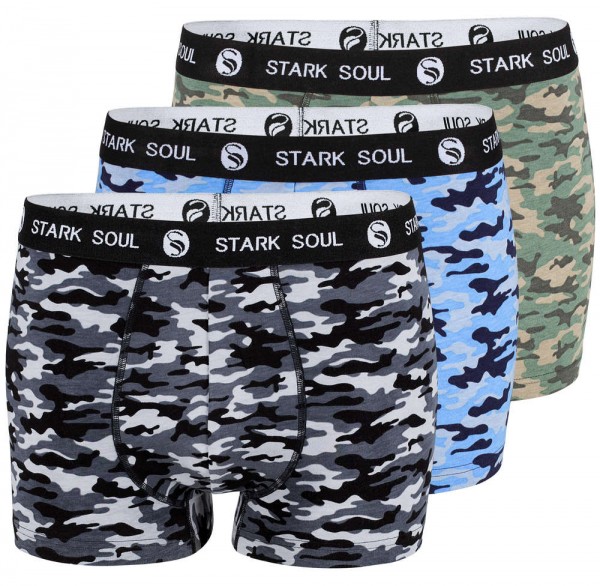 3 Packs of STARK SOUL® Men Boxer Shorts Camouflage