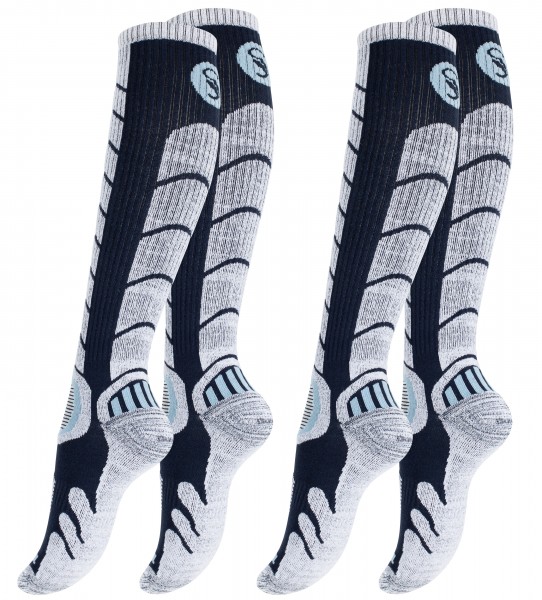 2 Paar Ski & Snowboard Socken mit Spezialpolsterung