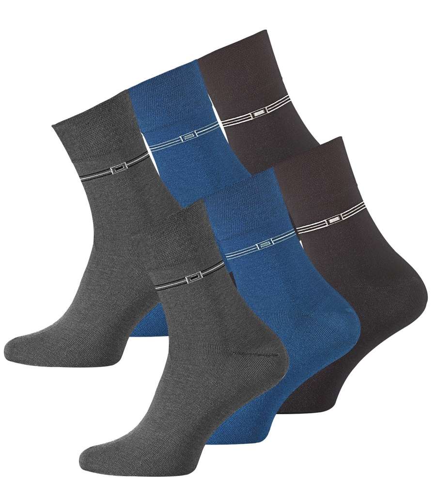 3 Paar Herren Harmony Softrand Socken ohne Gummi jeansblau uni Größen 39 bis 46 