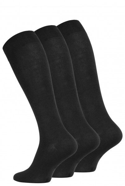 3 Pairs Men's Plain black Knee high Socks
