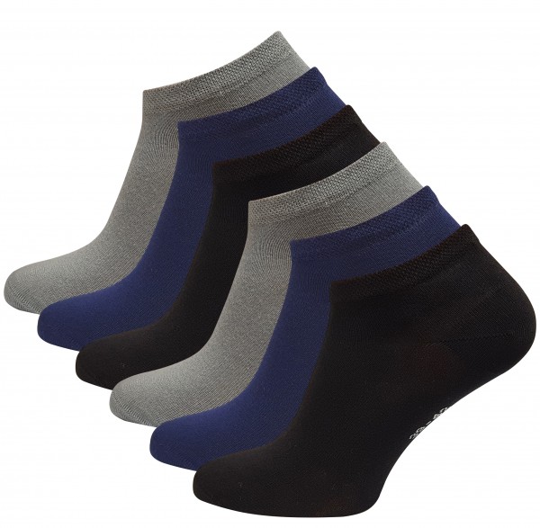 6 Pair of bamboo Ankle Socks, Trainer Liners, black