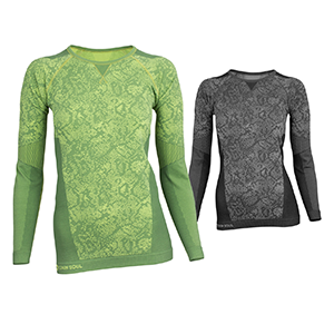 Thermo-Shirt mit Muster in Grün oder Dunkelgrau
