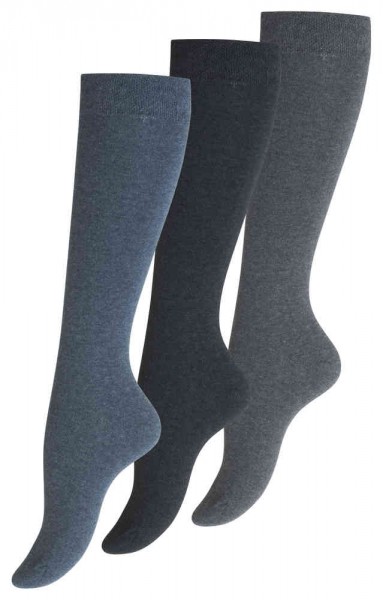 3 Pairs of Womens-Ladies Knee High Socks, Soft Loop Cuff