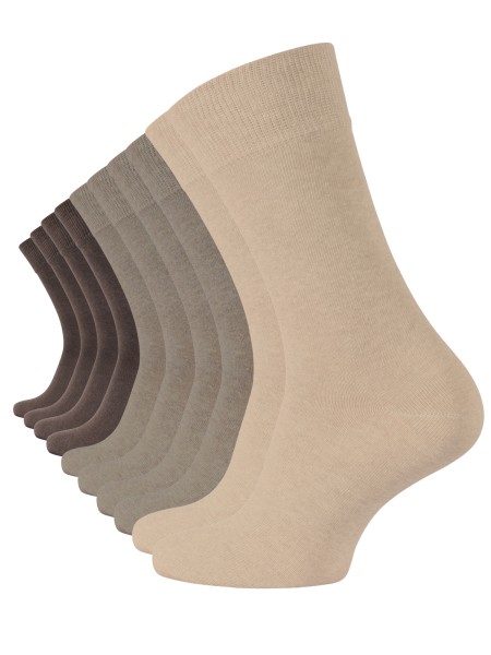 10 Paar Herren Business Socken, Braun-Töne
