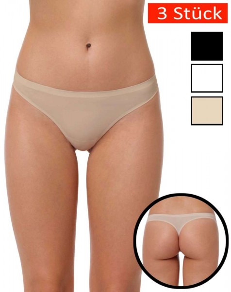 3 pack of ladies thongs invisible microfiber by Yenita®