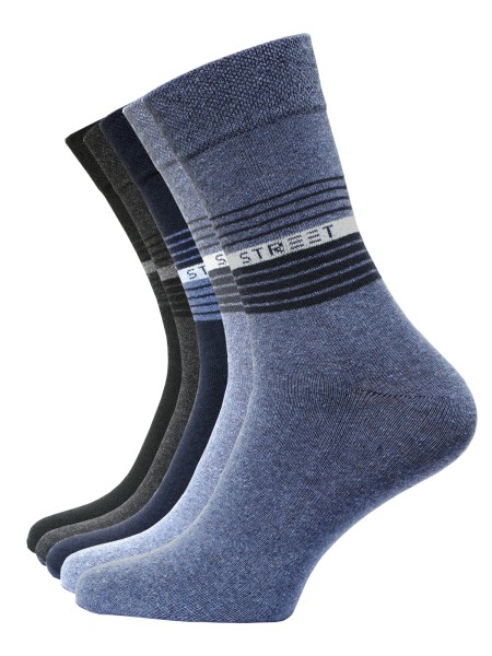 10 PAIR MENS COTTON SOCKS, Striped STREET design
