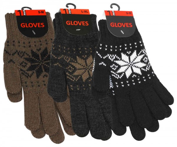 Gloves Unisex, patterned with icecrystal