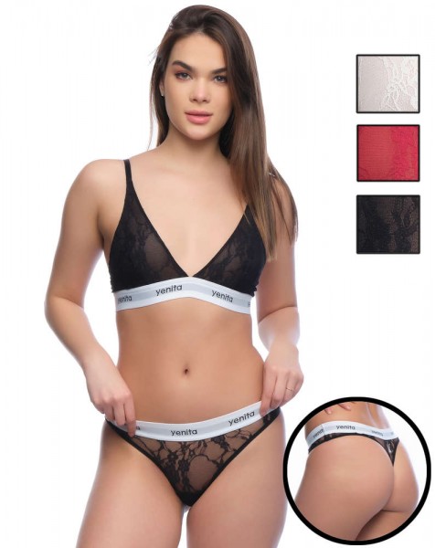 Yenita® Lace Lingerie Set, Bra and Thong