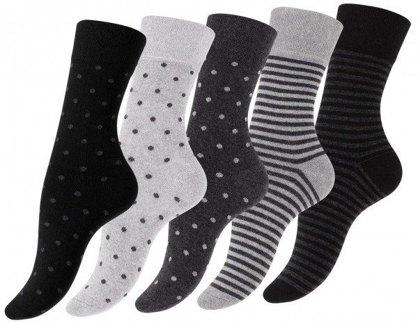 10 Pairs of Ladies socks, Trendy dotted and striped