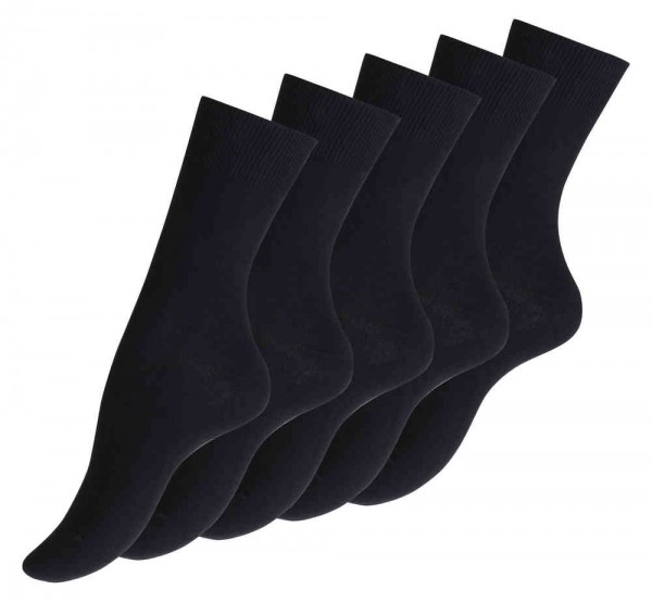 10 Paar Damen Socken Schwarz, Baumwolle