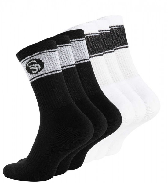 6 Pair of Men Sport Socks Retro look Half-Cushion Crew Socks
