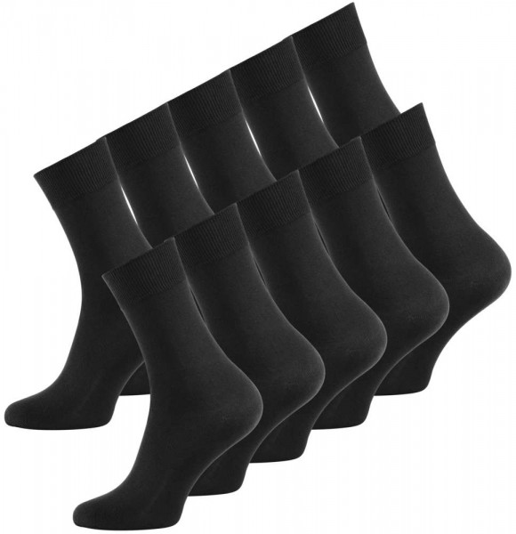 10 Pack men's plain cotton socks, black