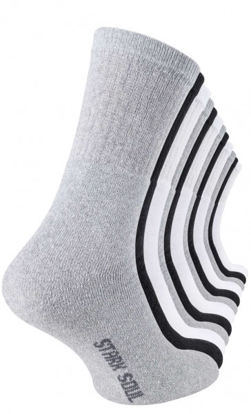 12 Pairs of STARK SOUL® Sport Crew Socks - black, white, grey
